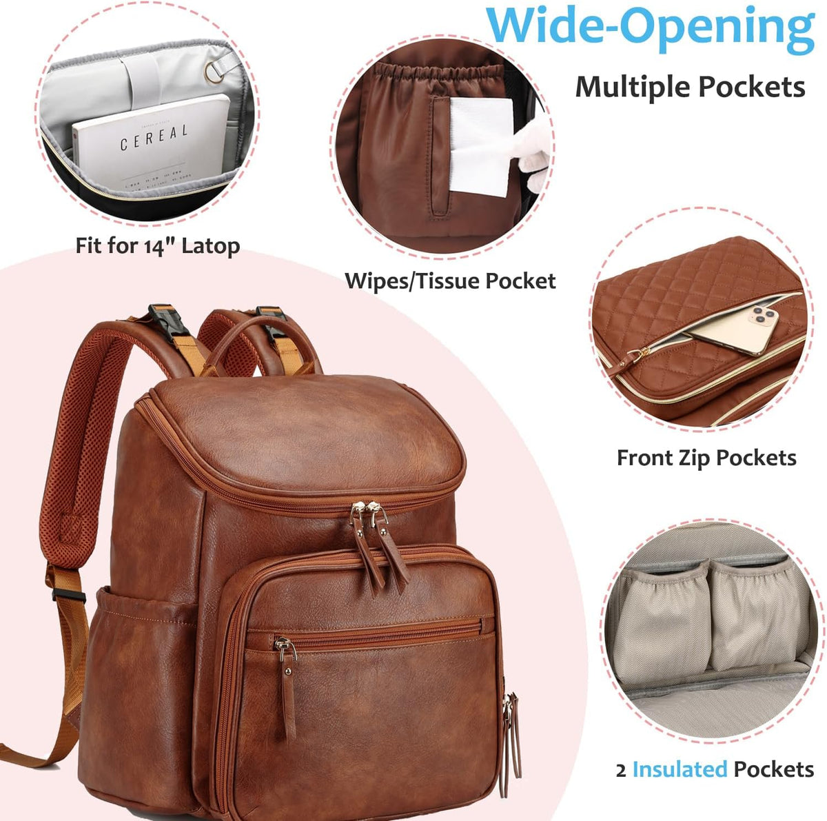 Lightweight Diaper Bag Backpack, Medium