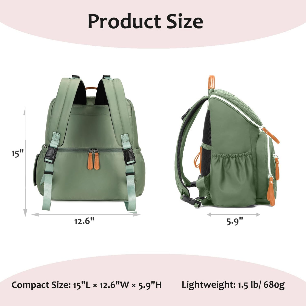 Lightweight Diaper Bag Backpack, Medium