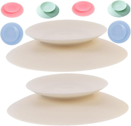 8pcs Double Sided Silicone Suction Cup Pads for Plates Bowls