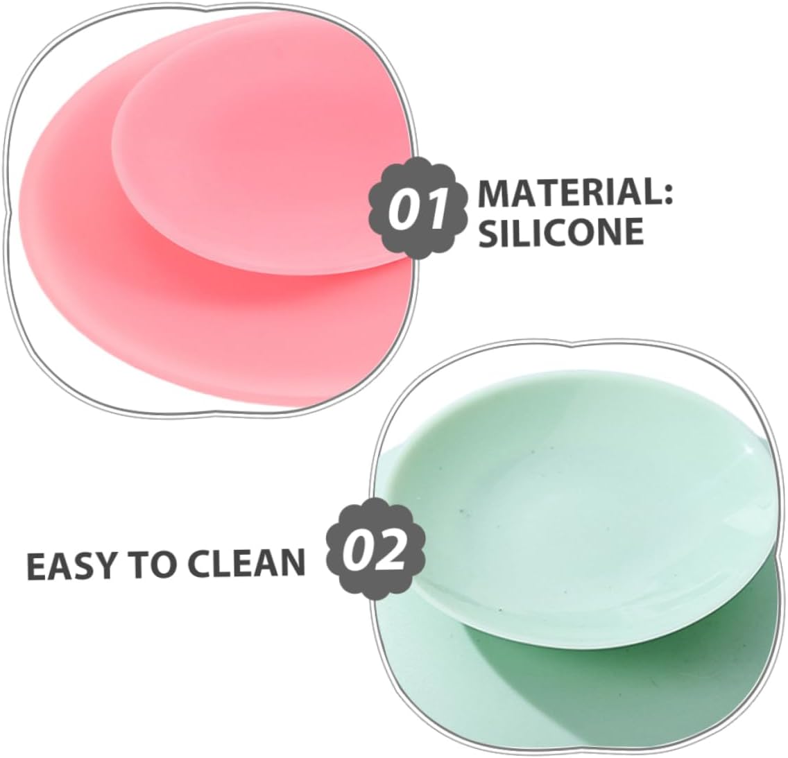 8pcs Double Sided Silicone Suction Cup Pads for Plates Bowls