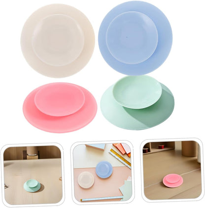 8pcs Double Sided Silicone Suction Cup Pads for Plates Bowls