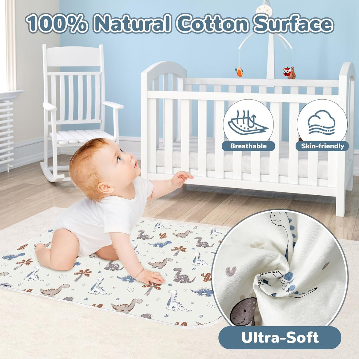 Baby Diaper Changing Pad, 31.5" x 21.5" Extra Large Portable Changing Mat
