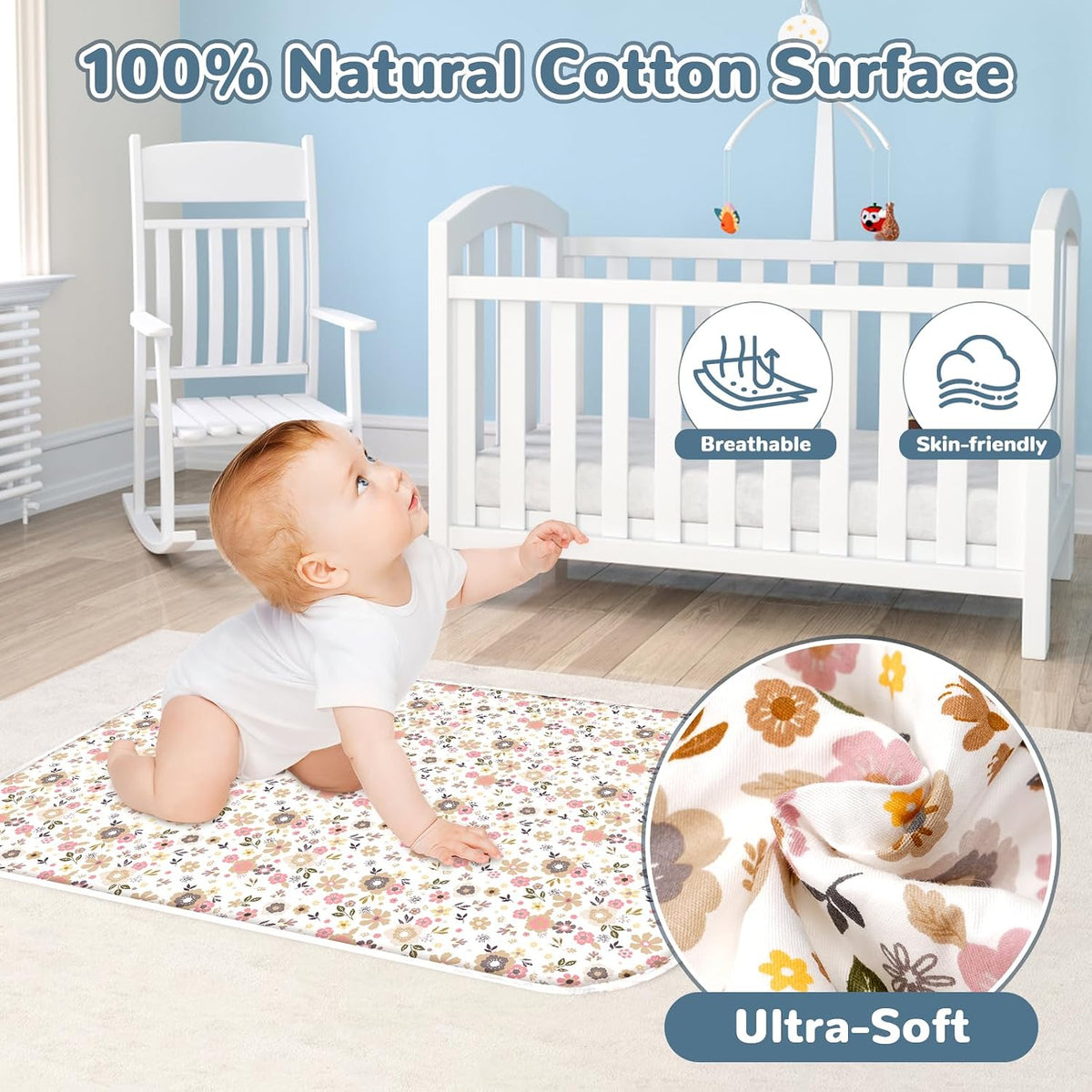 Baby Diaper Changing Pad, 31.5" x 21.5" Extra Large Portable Changing Mat
