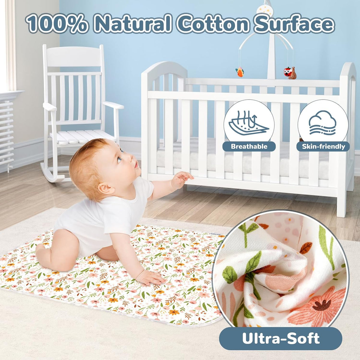 Baby Diaper Changing Pad, 31.5" x 21.5" Extra Large Portable Changing Mat