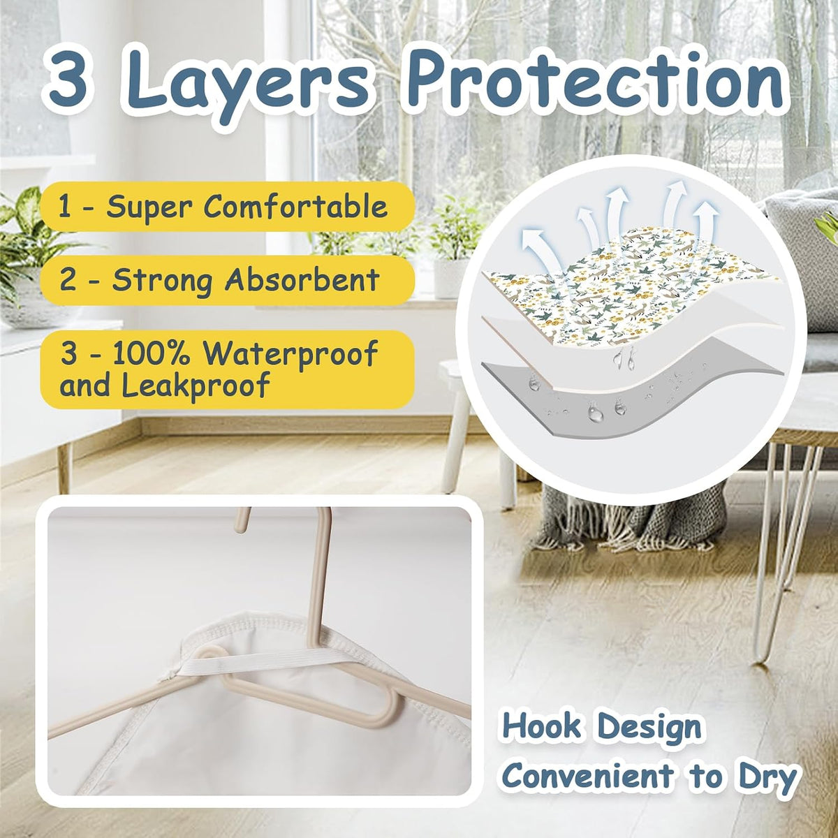 Baby Diaper Changing Pad, 31.5" x 21.5" Extra Large Portable Changing Mat