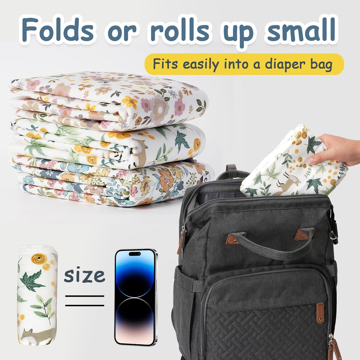 Baby Diaper Changing Pad, 31.5" x 21.5" Extra Large Portable Changing Mat