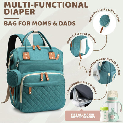 Diaper Bag Backpack-Multifunction Travel Baby Diaper Bag with Changing Pad