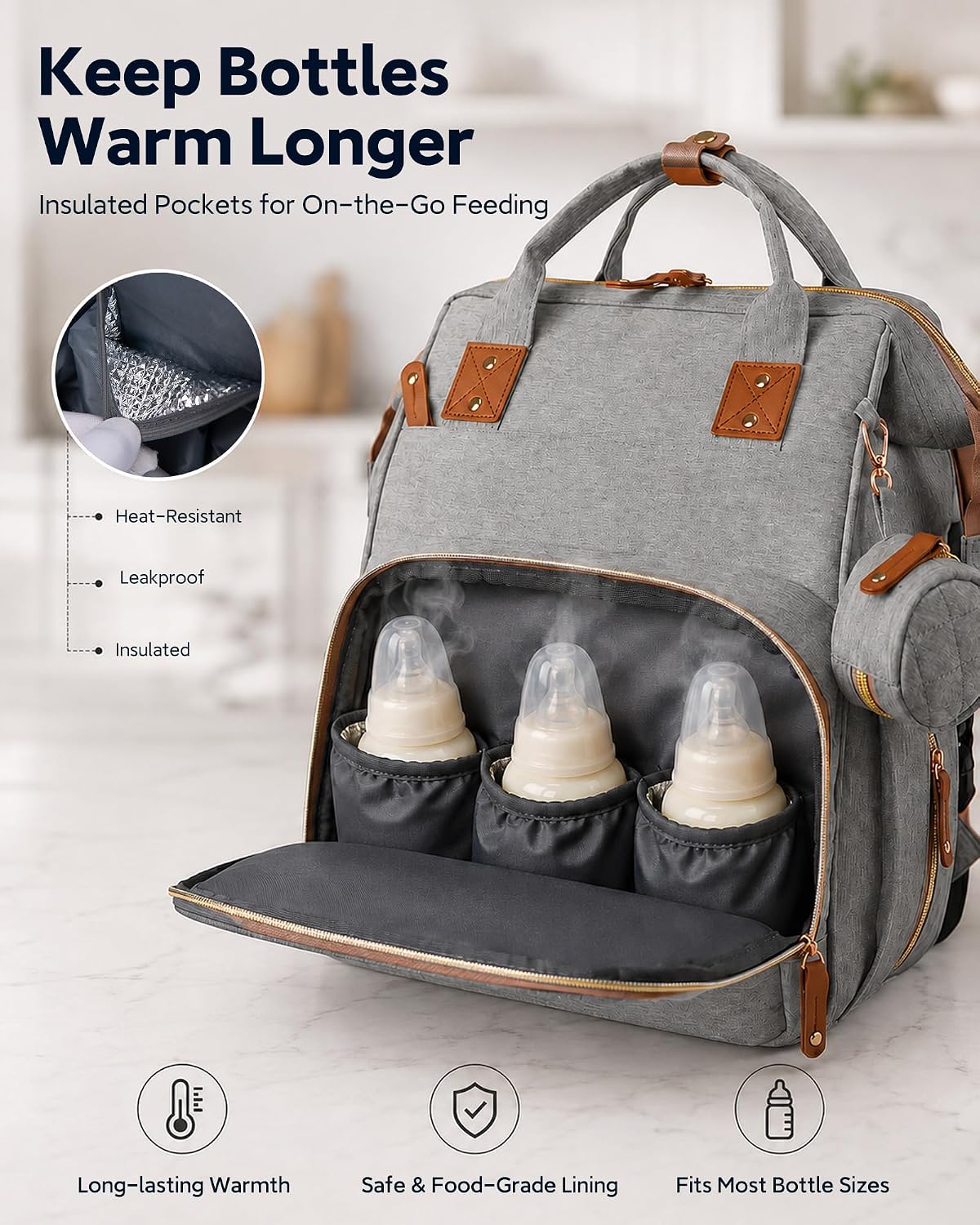 Diaper Bag Backpack-Multifunction Travel Baby Diaper Bag with Changing Pad