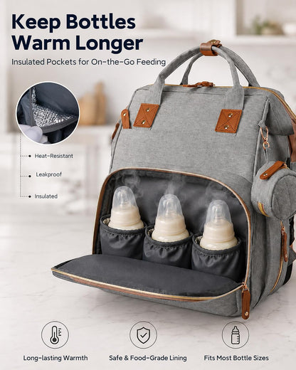 Diaper Bag Backpack-Multifunction Travel Baby Diaper Bag with Changing Pad