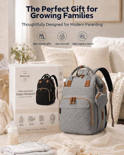 Diaper Bag Backpack-Multifunction Travel Baby Diaper Bag with Changing Pad