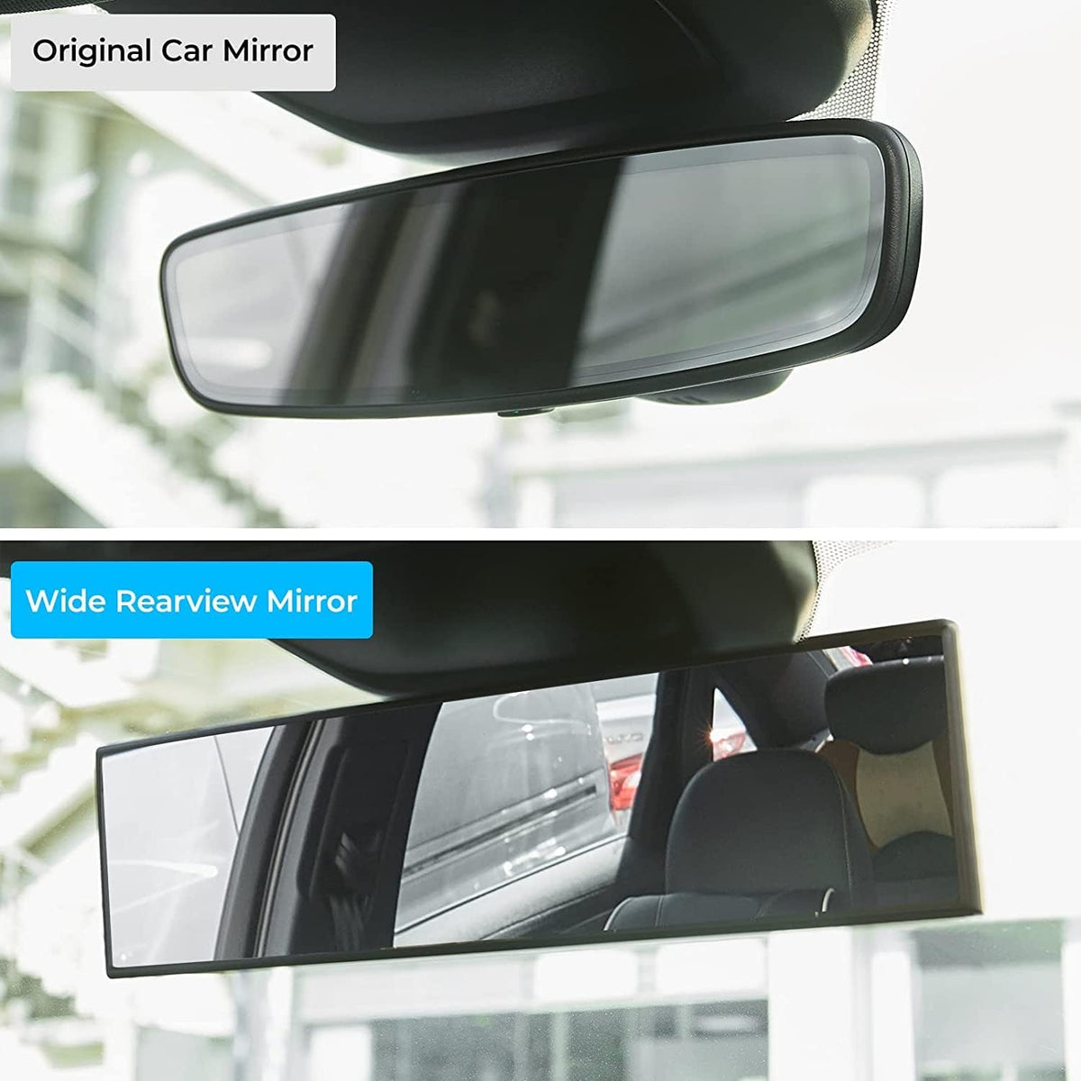 Panoramic Rear View Mirror, 12 Inch Wide Angle Clip On Mirror