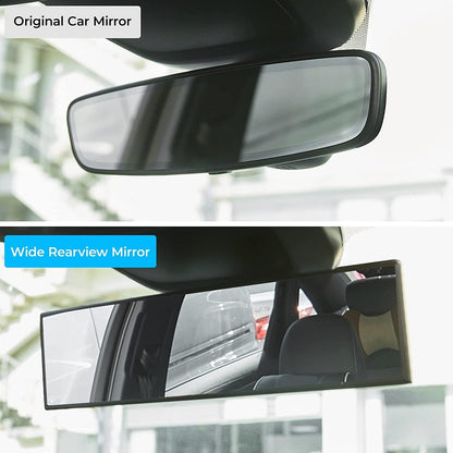 Panoramic Rear View Mirror, 12 Inch Wide Angle Clip On Mirror