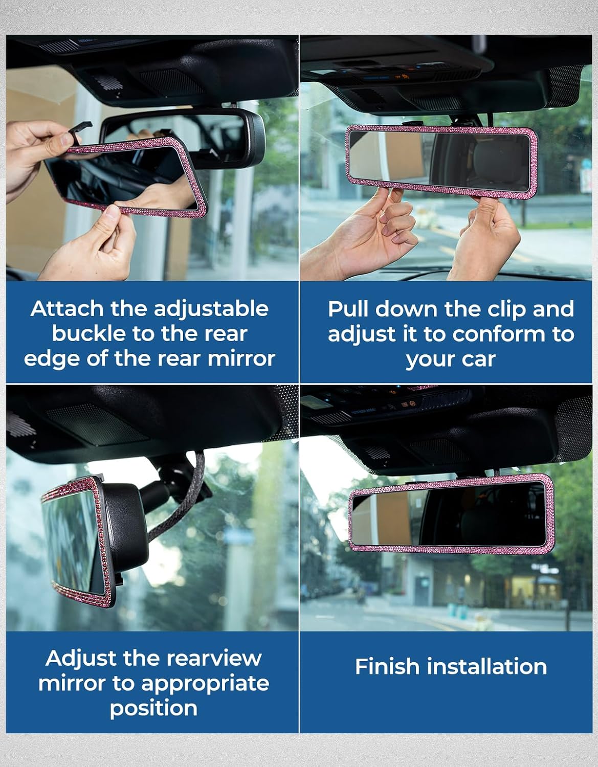 Panoramic Rear View Mirror, 12 Inch Wide Angle Clip On Mirror