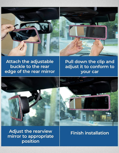 Panoramic Rear View Mirror, 12 Inch Wide Angle Clip On Mirror