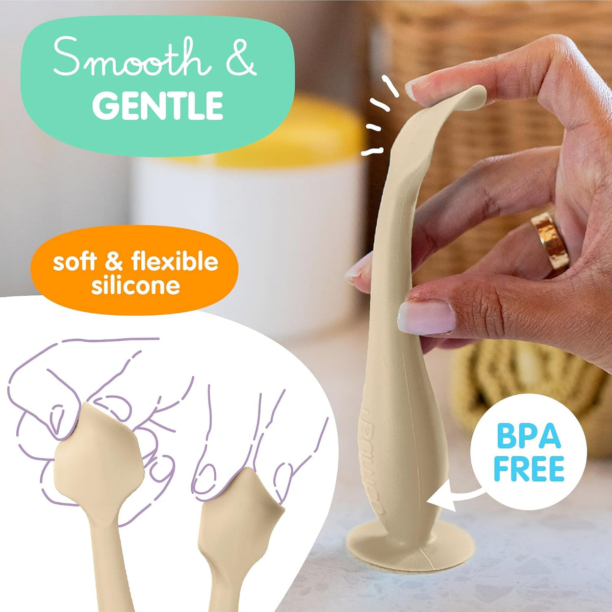 Travel Baby Diaper Cream Spatula with Protective Travel Case (Ivory)