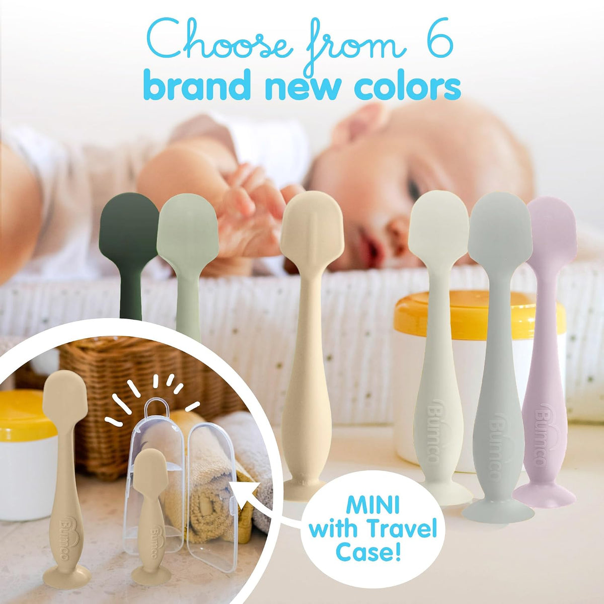 Travel Baby Diaper Cream Spatula with Protective Travel Case (Ivory)