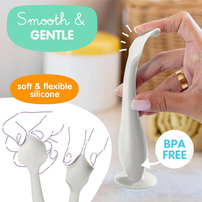 Travel Baby Diaper Cream Spatula with Protective Travel Case (Ivory)