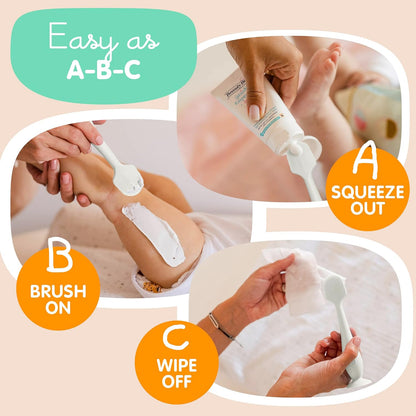Travel Baby Diaper Cream Spatula with Protective Travel Case (Ivory)