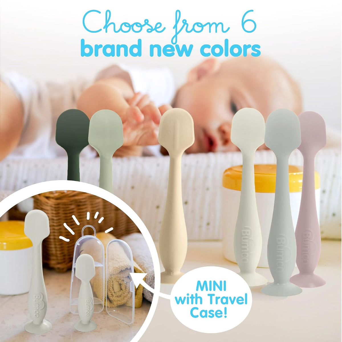 Travel Baby Diaper Cream Spatula with Protective Travel Case (Ivory)
