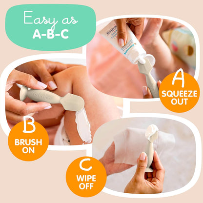 Travel Baby Diaper Cream Spatula with Protective Travel Case (Ivory)