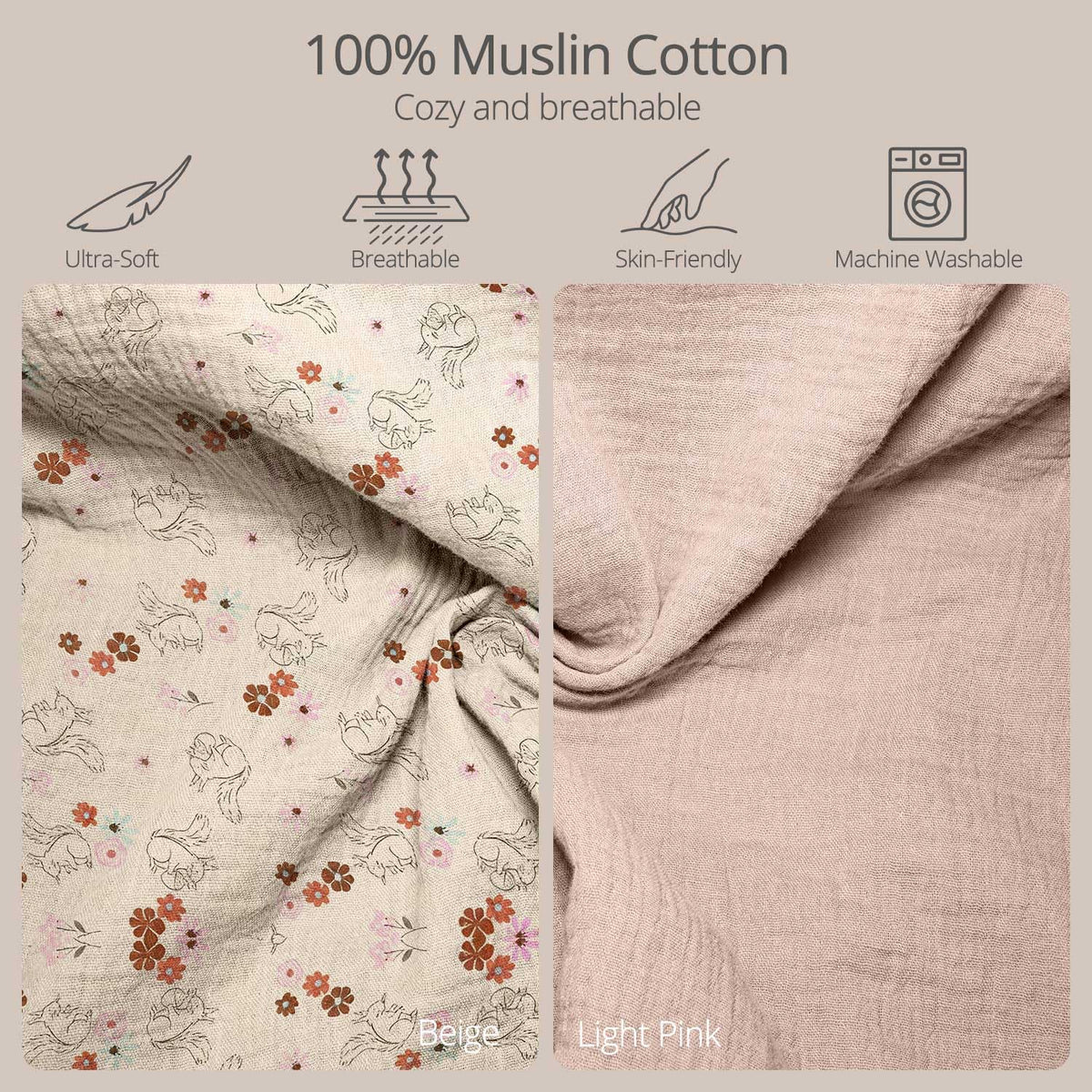 Muslin Baby Changing Pad with 2 Pack Covers
