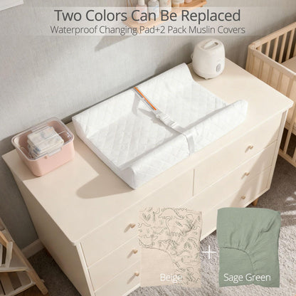 Muslin Baby Changing Pad with 2 Pack Covers