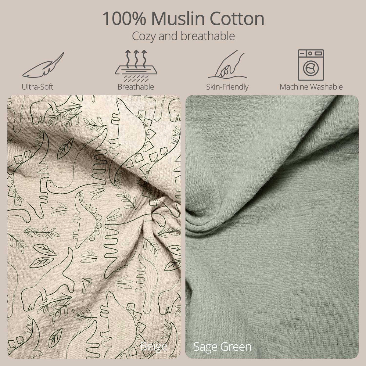 Muslin Baby Changing Pad with 2 Pack Covers