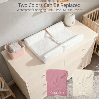 Muslin Baby Changing Pad with 2 Pack Covers
