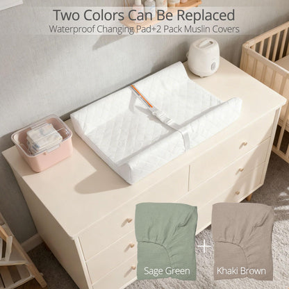 Muslin Baby Changing Pad with 2 Pack Covers