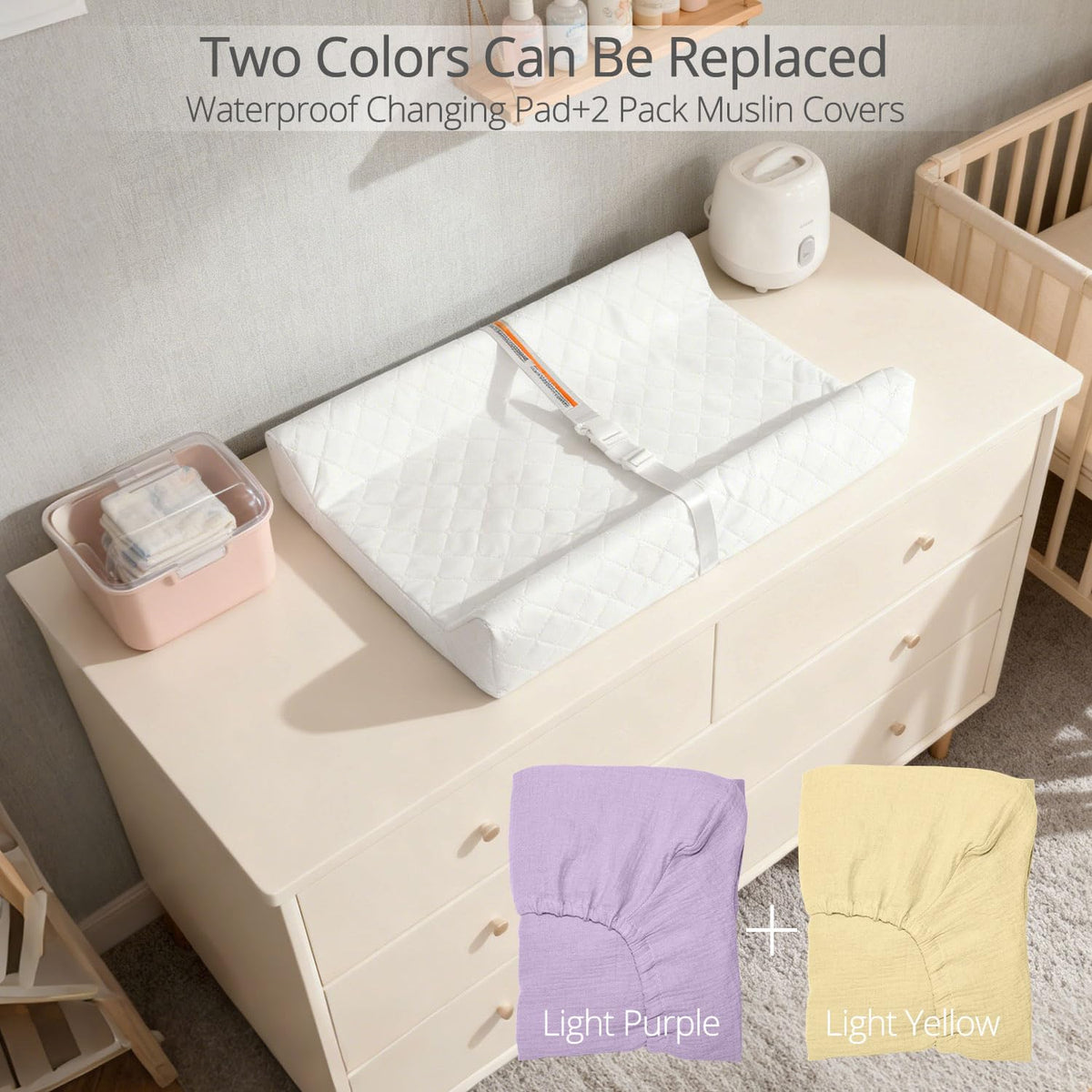 Muslin Baby Changing Pad with 2 Pack Covers