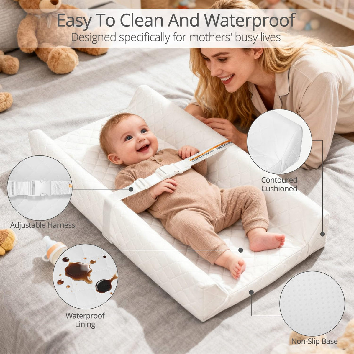 Waterproof Baby Changing Pad Wipeable Diaper Changing Mat