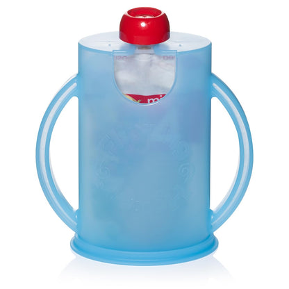 Squeeze Proof Food Pouch Holder for Toddlers, Babies, Kids, Mess Free No Squeeze Juice Box Drink and Applesauce Snack Holder with Easy Grip Handles and Lid