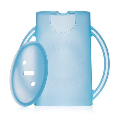 Squeeze Proof Food Pouch Holder for Toddlers, Babies, Kids, Mess Free No Squeeze Juice Box Drink and Applesauce Snack Holder with Easy Grip Handles and Lid