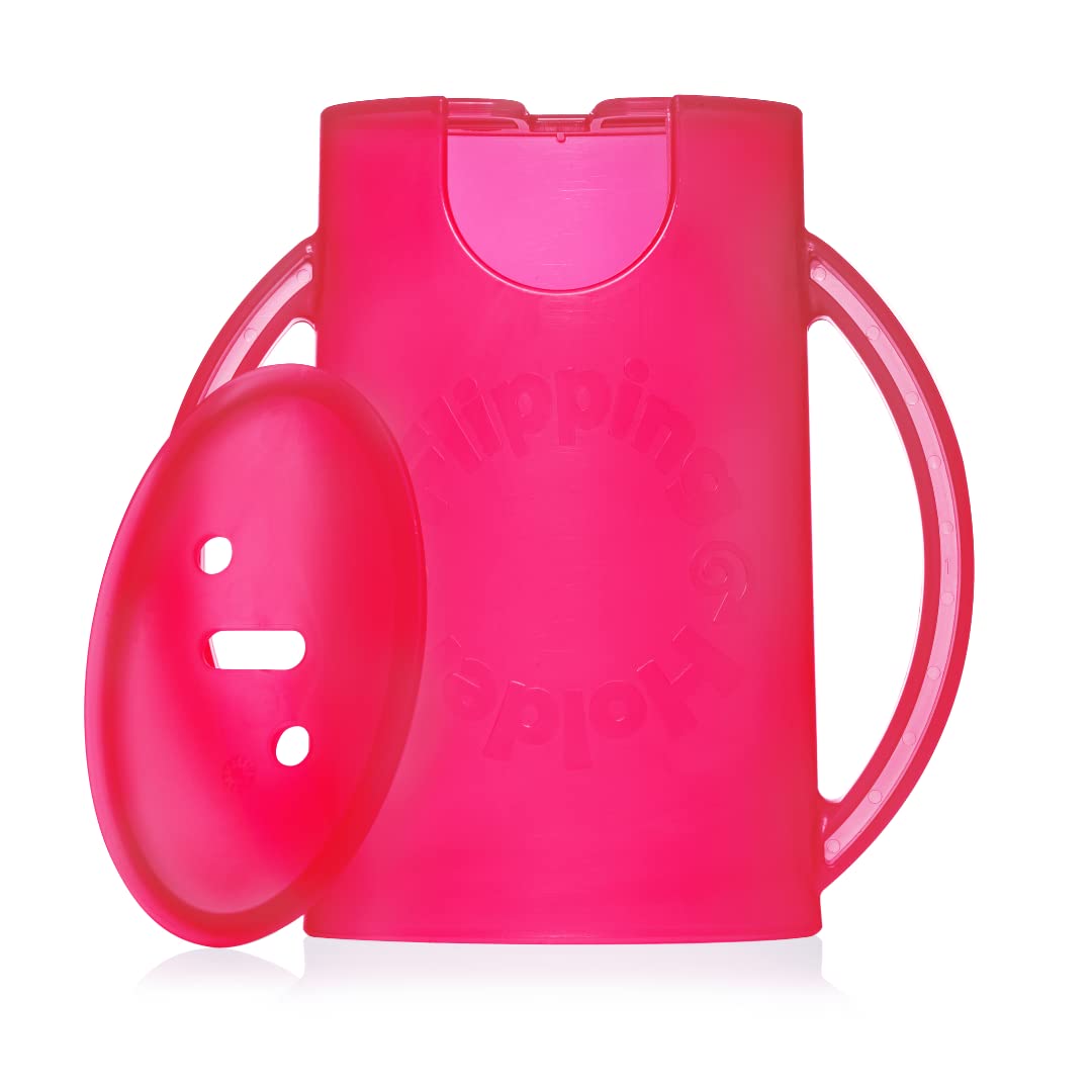 Squeeze Proof Food Pouch Holder for Toddlers, Babies, Kids, Mess Free No Squeeze Juice Box Drink and Applesauce Snack Holder with Easy Grip Handles and Lid