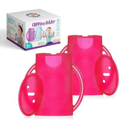 Squeeze Proof Food Pouch Holder for Toddlers, Babies, Kids, Mess Free No Squeeze Juice Box Drink and Applesauce Snack Holder with Easy Grip Handles and Lid