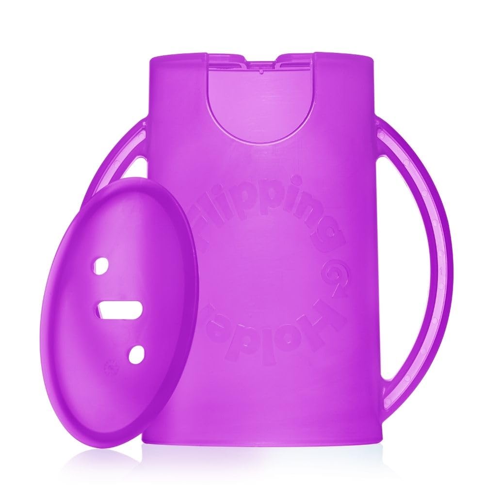 Squeeze Proof Food Pouch Holder for Toddlers, Babies, Kids, Mess Free No Squeeze Juice Box Drink and Applesauce Snack Holder with Easy Grip Handles and Lid