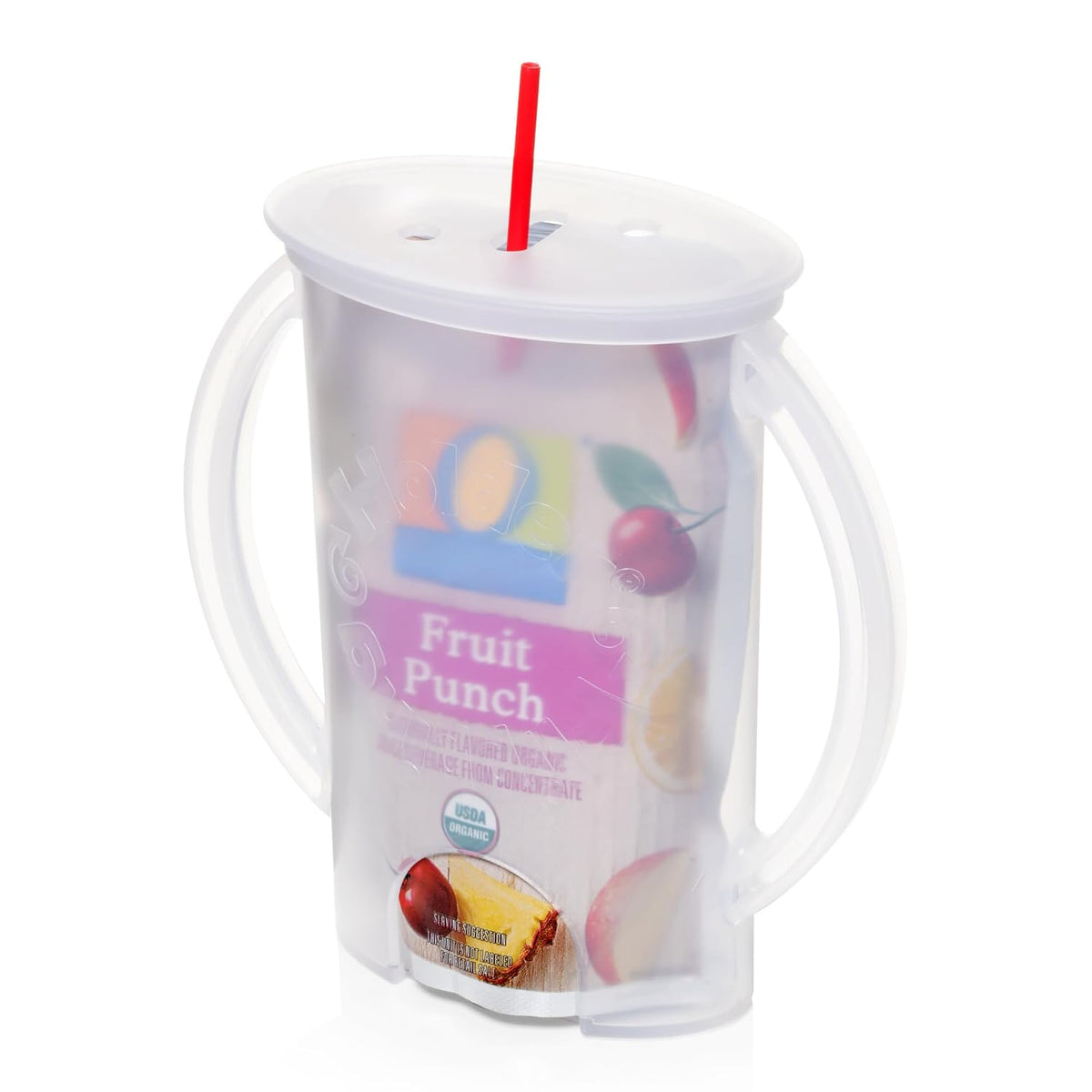 Squeeze Proof Food Pouch Holder for Toddlers, Babies, Kids, Mess Free No Squeeze Juice Box Drink and Applesauce Snack Holder with Easy Grip Handles and Lid