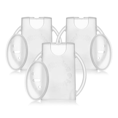 Squeeze Proof Food Pouch Holder for Toddlers, Babies, Kids, Mess Free No Squeeze Juice Box Drink and Applesauce Snack Holder with Easy Grip Handles and Lid