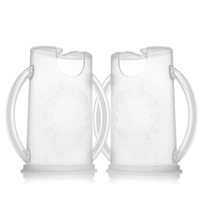 Squeeze Proof Food Pouch Holder for Toddlers, Babies, Kids, Mess Free No Squeeze Juice Box Drink and Applesauce Snack Holder with Easy Grip Handles and Lid