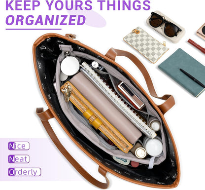Purse Organizer Insert with Zipped Top for Tote Bag, Handbag Shaper with 13 Pockets