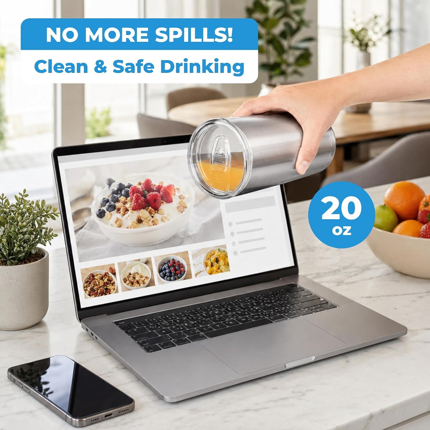 20/10 oz Tumbler Lids, 3.23" Replacement Lid with Slider, 4 pcs | Double-Ridge Rubber Gasket, Removable Slider for Easy Cleaning, Splash Resistant, Fits 20 oz Tumblers with 3.23" Inner Rim