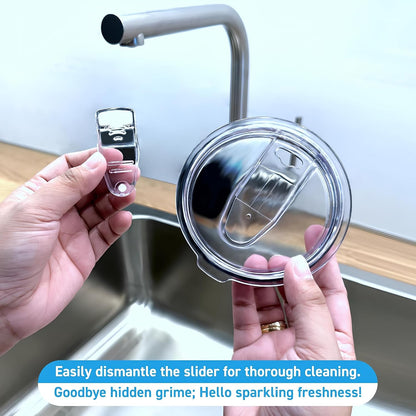 20/10 oz Tumbler Lids, 3.23" Replacement Lid with Slider, 4 pcs | Double-Ridge Rubber Gasket, Removable Slider for Easy Cleaning, Splash Resistant, Fits 20 oz Tumblers with 3.23" Inner Rim