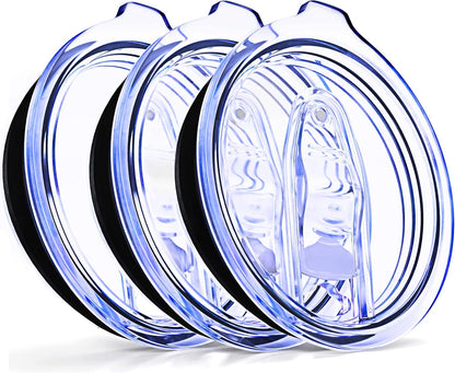 20/10 oz Tumbler Lids, 3.23" Replacement Lid with Slider, 4 pcs | Double-Ridge Rubber Gasket, Removable Slider for Easy Cleaning, Splash Resistant, Fits 20 oz Tumblers with 3.23" Inner Rim