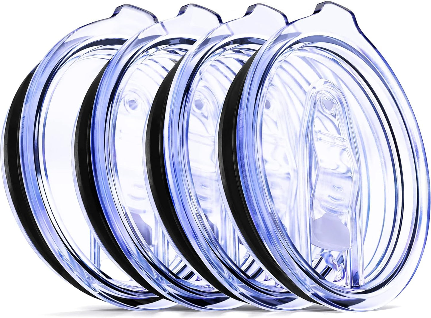 20/10 oz Tumbler Lids, 3.23" Replacement Lid with Slider, 4 pcs | Double-Ridge Rubber Gasket, Removable Slider for Easy Cleaning, Splash Resistant, Fits 20 oz Tumblers with 3.23" Inner Rim