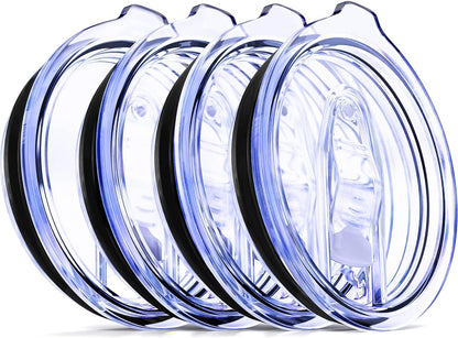 20/10 oz Tumbler Lids, 3.23" Replacement Lid with Slider, 4 pcs | Double-Ridge Rubber Gasket, Removable Slider for Easy Cleaning, Splash Resistant, Fits 20 oz Tumblers with 3.23" Inner Rim