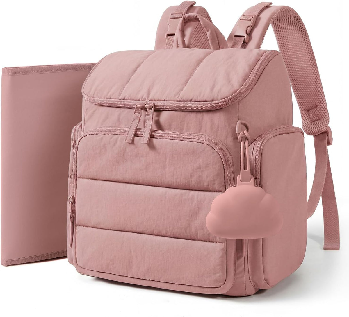 Diaper Bag Backpack, Baby Bag, Diaper Backpack, Dark Pink