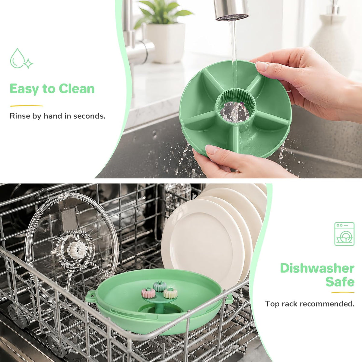 Kids Divided Snack Box with Hand Strap, Reusable 5-Compartment Kids Snack Container, BPA-Free Portable Candy & Nut Serving Platter for Travel, Parties, Picnics (Pink)