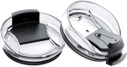 2 Pcs Tumbler Replacement Lid Spill Proof, Shatter Resistant, Perfect Fit Lids Compatible with YETI Rambler, Ozark Trails,Fits Inside Diameter of 3.2 inch Tumbler (20 oz., Black) | Fits Inside Diameter of 3.20" Tumbler Spill Proof, Black
