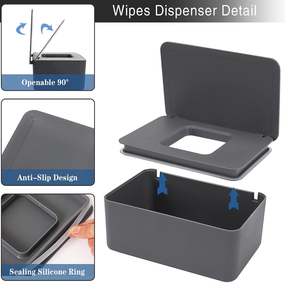 3 Pack Baby Wipes Dispenser Container Box with Lids