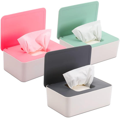 3 Pack Baby Wipes Dispenser Container Box with Lids